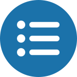 a list icon with blue background